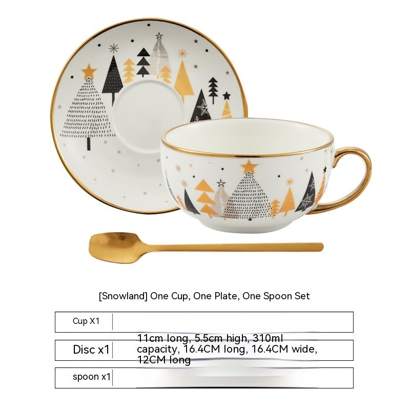 Ins Christmas Ceramic Cup Dish