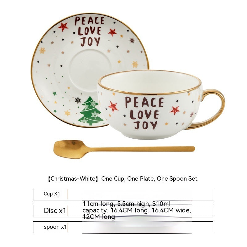 Ins Christmas Ceramic Cup Dish