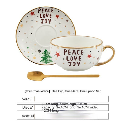 Ins Christmas Ceramic Cup Dish