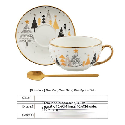 Ins Christmas Ceramic Cup Dish