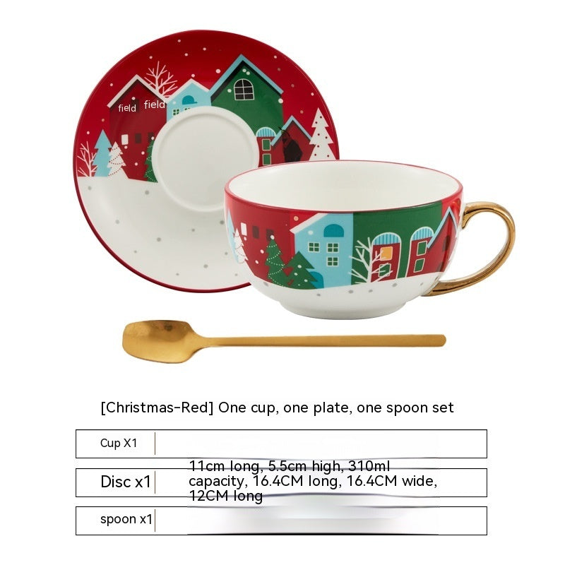 Ins Christmas Ceramic Cup Dish