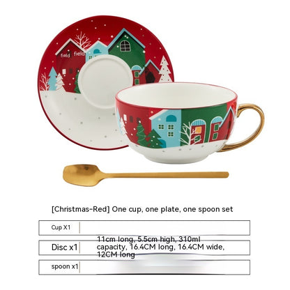Ins Christmas Ceramic Cup Dish